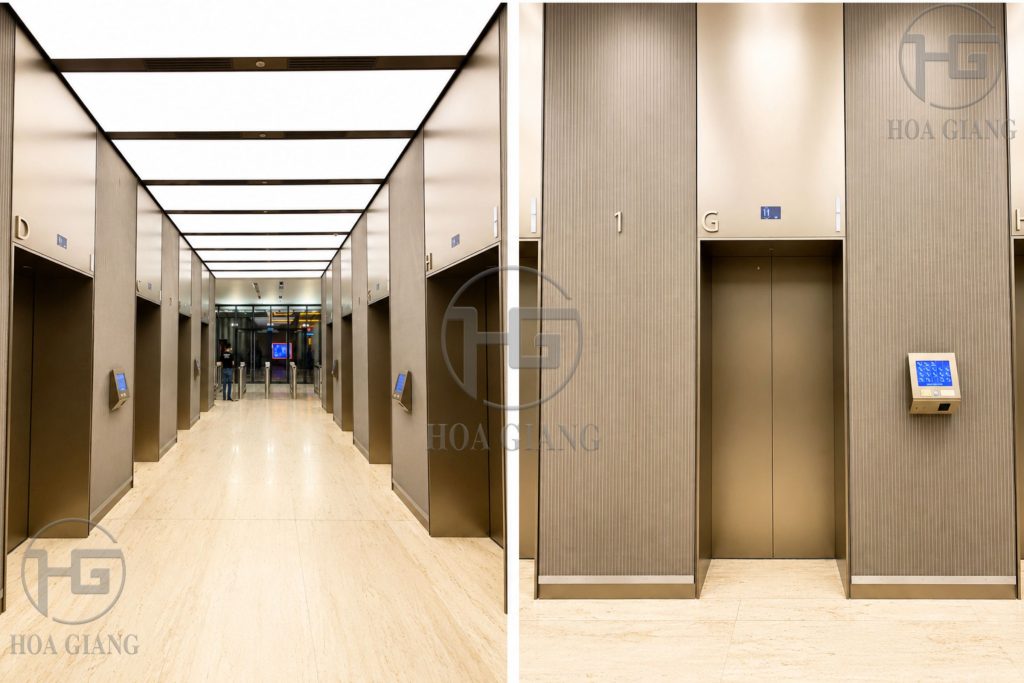 Khung bao Inox thang máy tại Deutsches Haus (Ngôi nhà Đức) dự án do Hoa Giang thực hiện