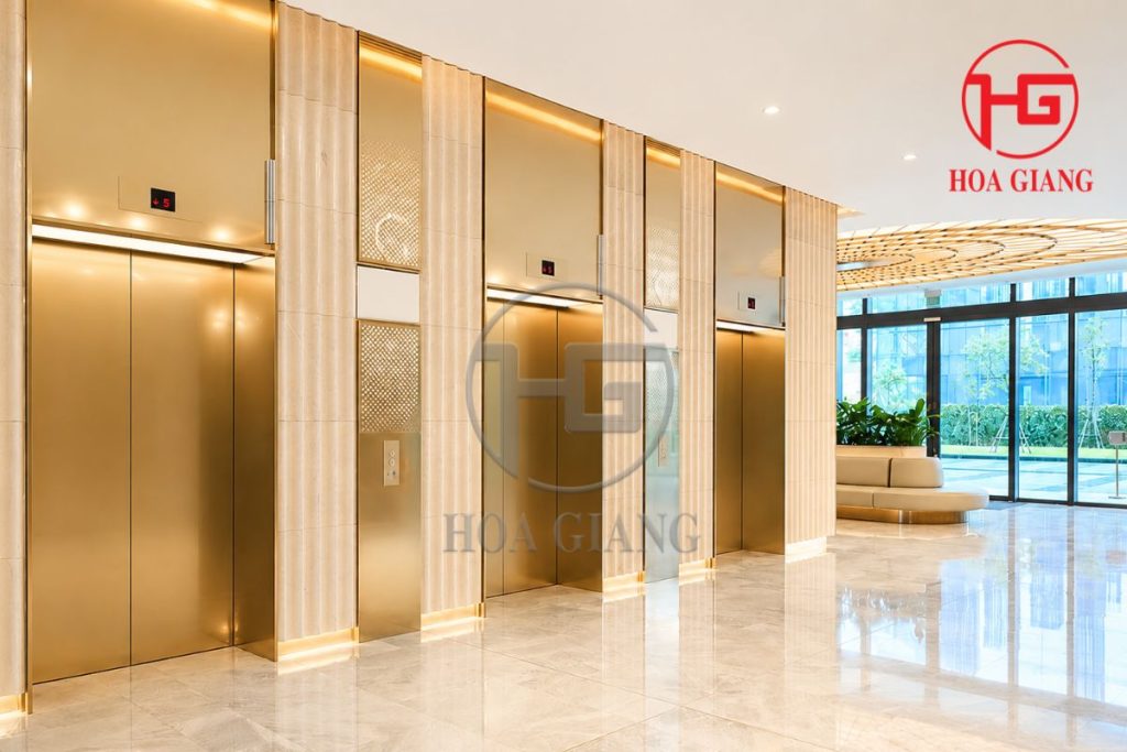 Inox trang trí thang máy tại Saigon Marina IFC - Dự án do Hoa Giang thi công