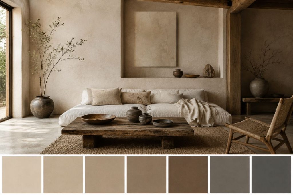 Bảng màu trung tính của phong cách Wabi Sabi